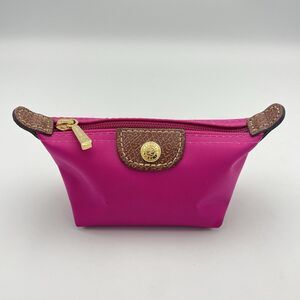 LONGCHAMP Paris Le Pliage Mini Plum Purple Pink Nylon Coin Purse Pouch